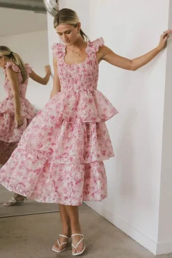 Bohme Absedee Floral Midi Dress