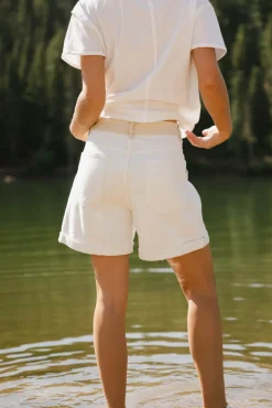 Bohme Alex Colorblock Denim Shorts in - FINAL SALE