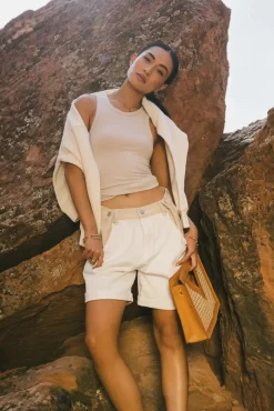Bohme Alex Colorblock Denim Shorts in - FINAL SALE