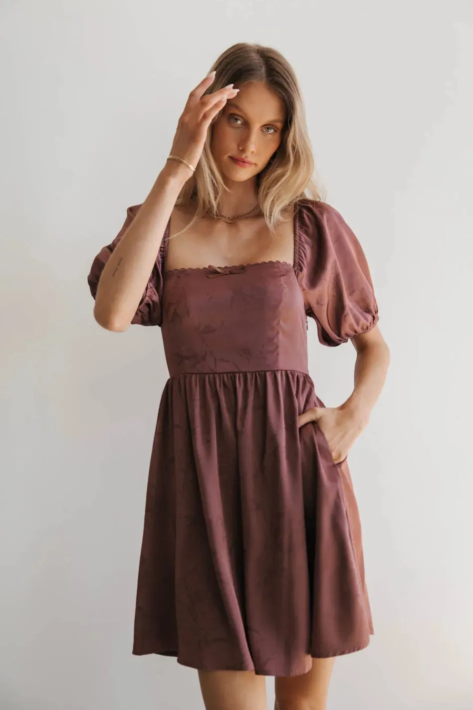 Bohme Alexis Satin Mini Dress in
