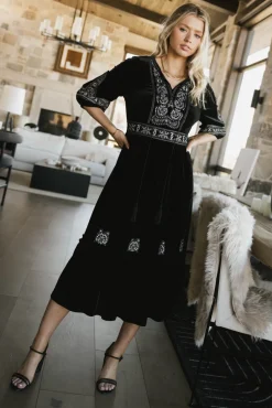 Bohme Alina Velvet Midi Dress