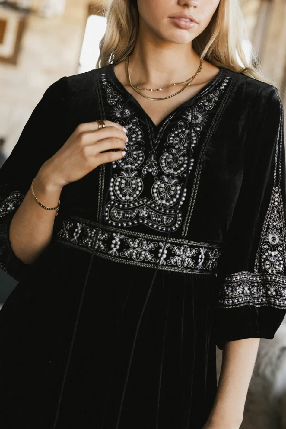 Bohme Alina Velvet Midi Dress