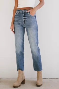 Bohme Amelia Straight Leg Jeans in Medium Wash