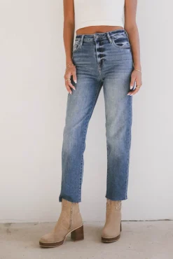 Bohme Amelia Straight Leg Jeans in Medium Wash