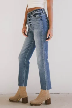 Bohme Amelia Straight Leg Jeans in Medium Wash