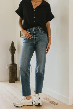Bohme Amelia Straight Leg Jeans in Medium Wash
