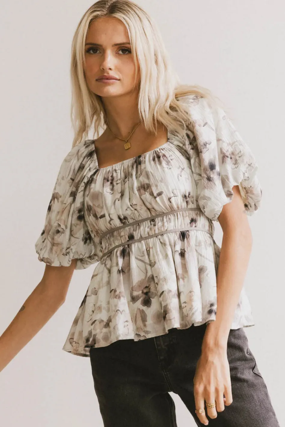 Bohme Arden Floral Tie Blouse