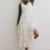 Bohme Ari Embroidered Floral Midi Dress