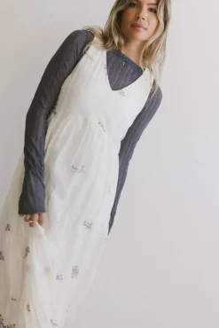 Bohme Ari Embroidered Floral Midi Dress