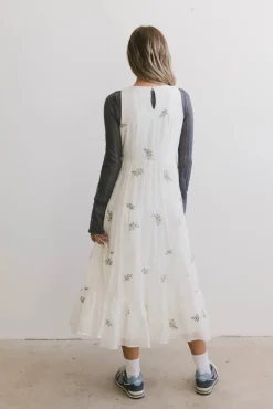 Bohme Ari Embroidered Floral Midi Dress