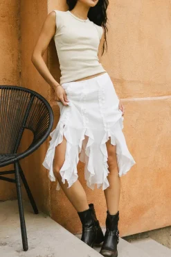 Bohme Arista Ruffled Midi Skirt in