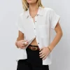 Bohme Avery Button Up in Off White - FINAL SALE