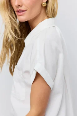 Bohme Avery Button Up in Off White - FINAL SALE