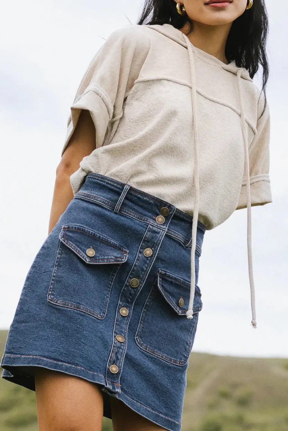 Bohme Beatrice Denim Mini Skirt