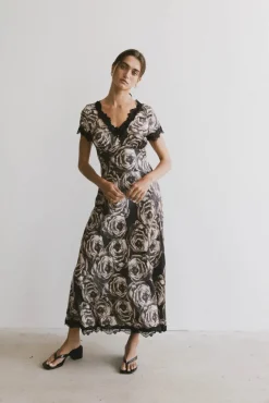 Bohme Beatriz Lace Trim Maxi Dress
