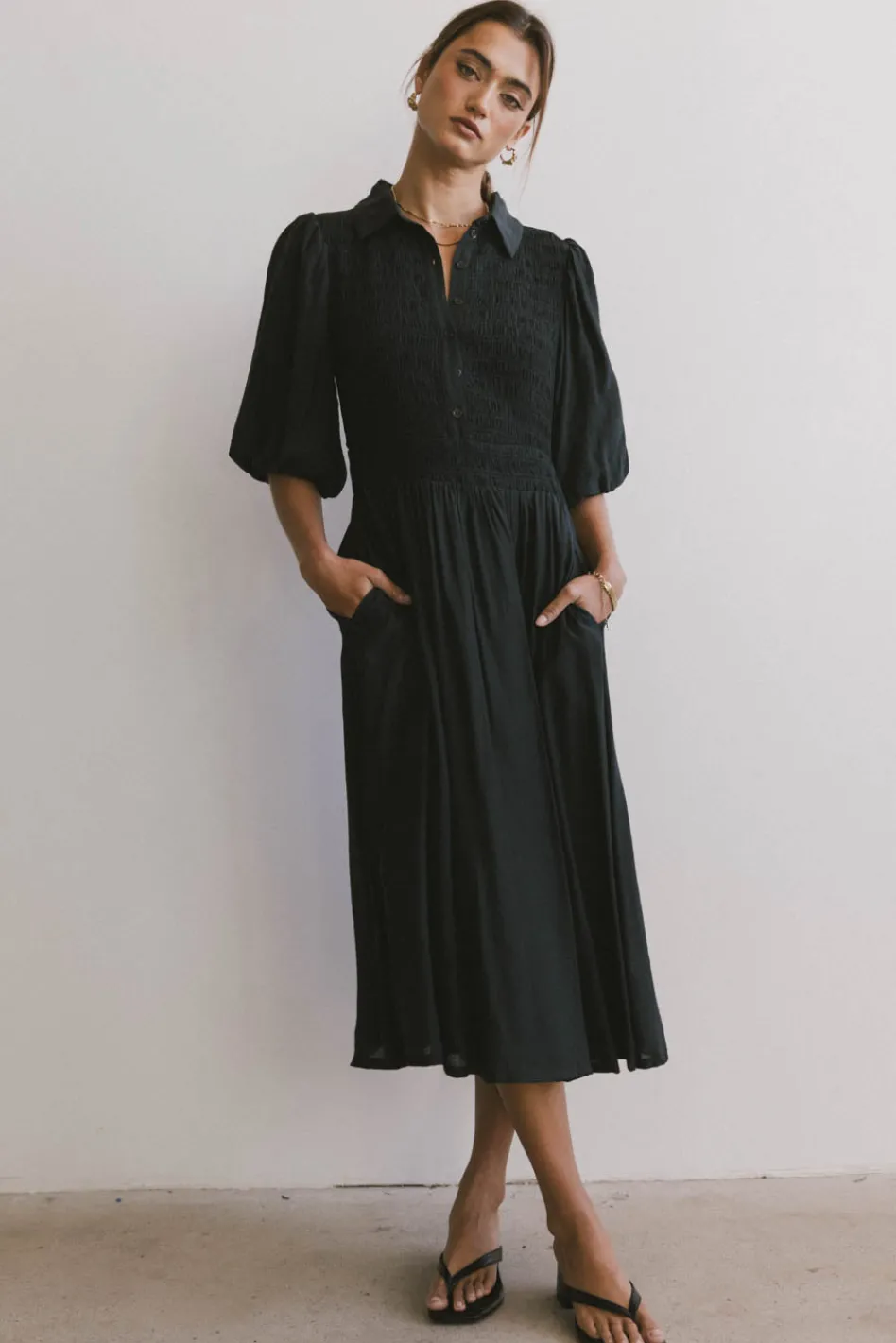 Bohme Belen Midi Dress in Dark