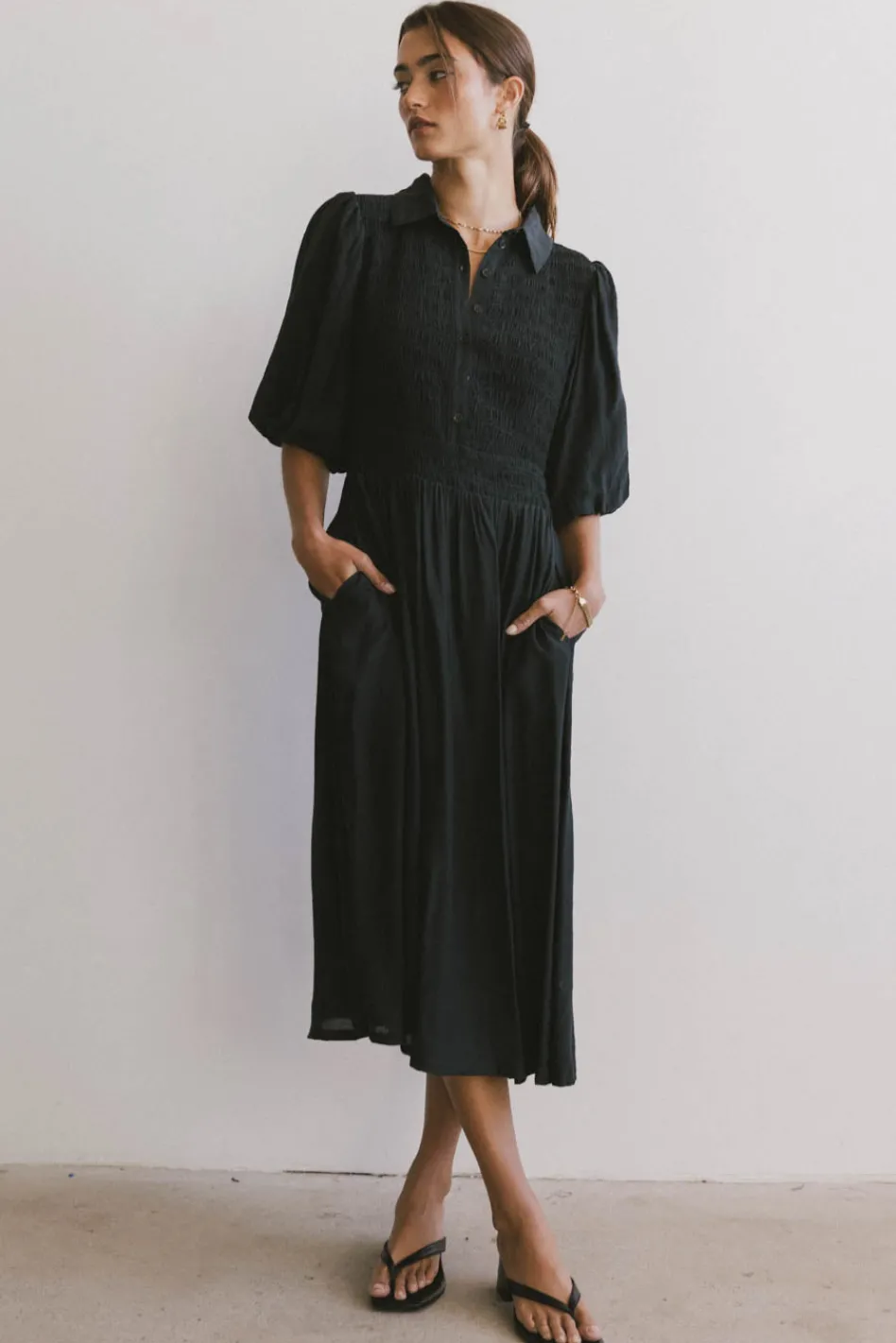 Bohme Belen Midi Dress in Dark