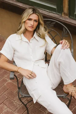 Bohme Benji Cotton Gauze Top in - FINAL SALE