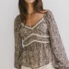 Bohme Billy Floral Chiffon Peplum Top