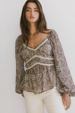 Bohme Billy Floral Chiffon Peplum Top