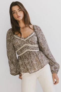 Bohme Billy Floral Chiffon Peplum Top