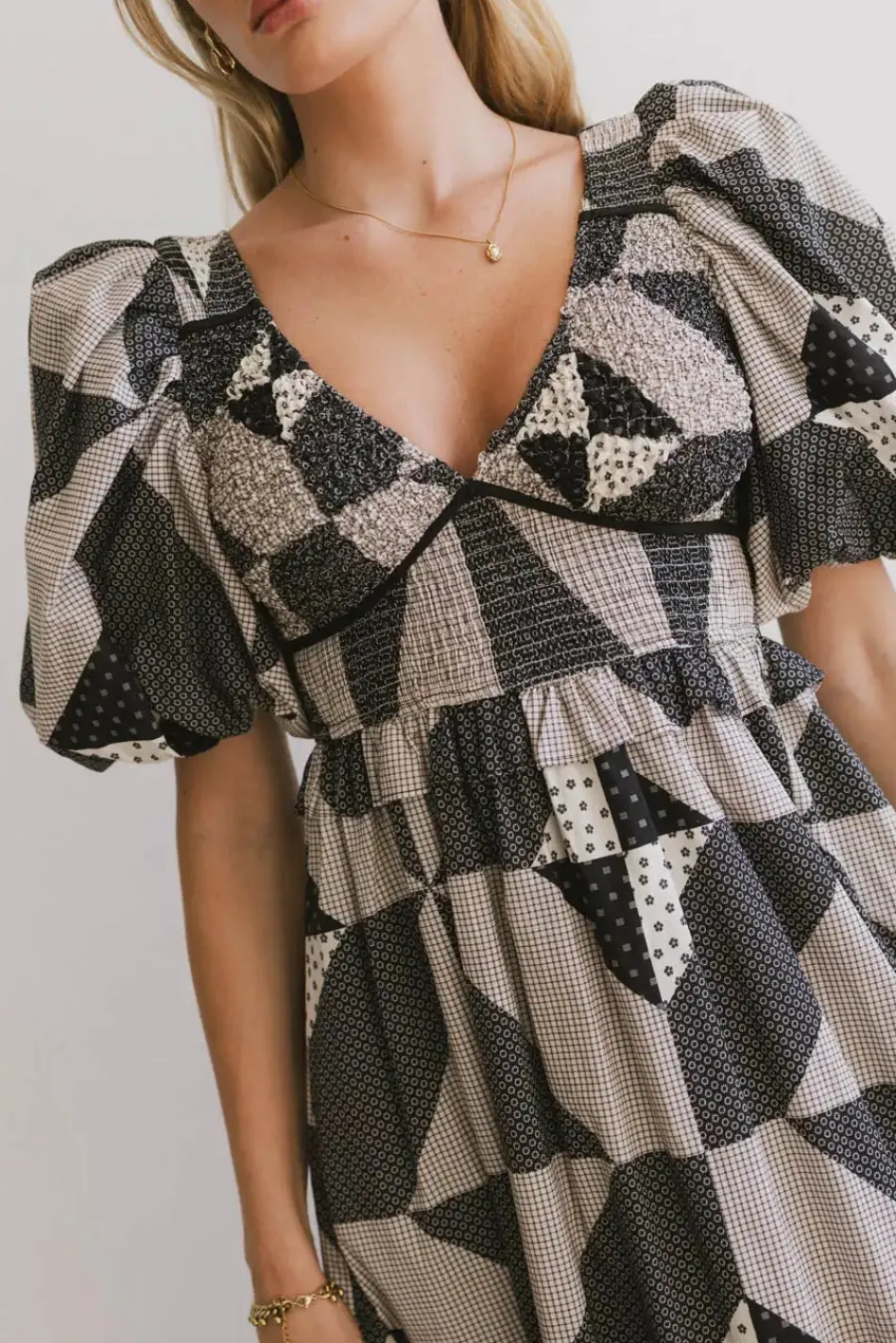 Bohme Brielle Patchwork Midi Dress