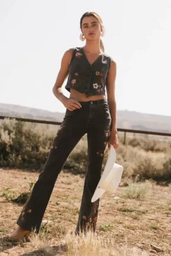 Bohme Camille Embroidered Flare Jeans