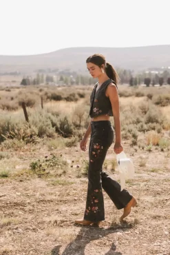 Bohme Camille Embroidered Flare Jeans