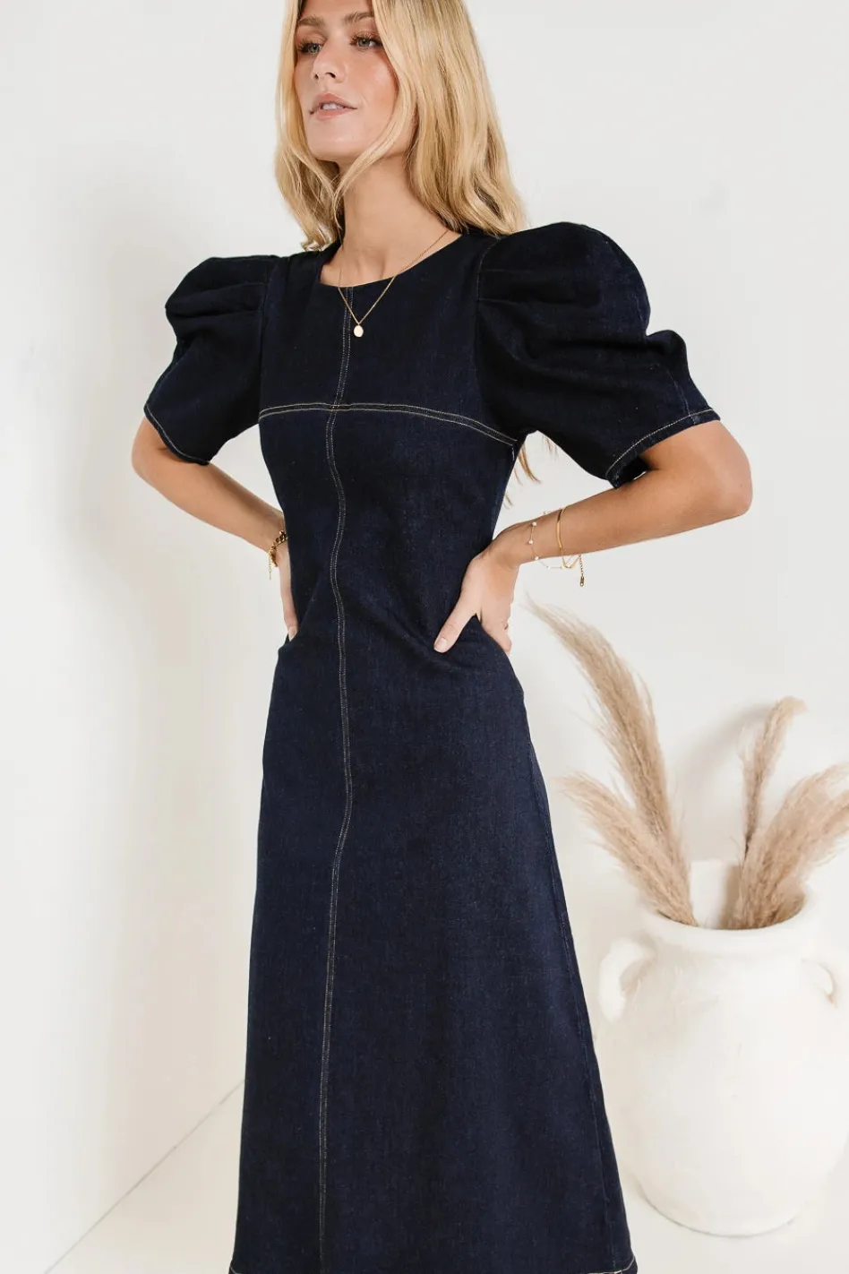 Bohme Campbell Dress in Dark Wash