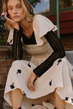 Bohme Cece Smocked Embroidered Dress