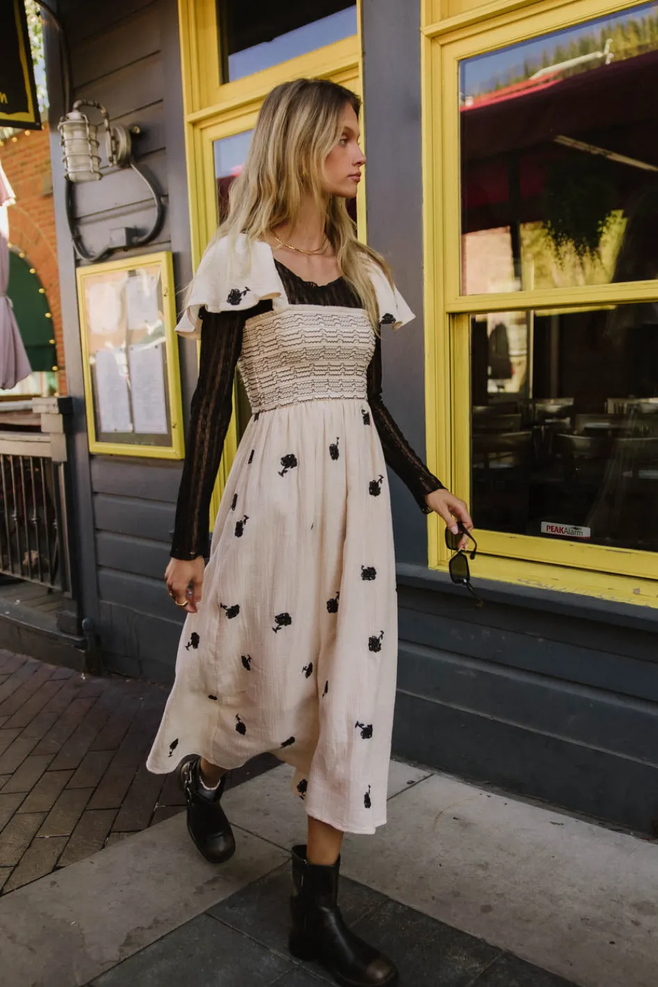 Bohme Cece Smocked Embroidered Dress