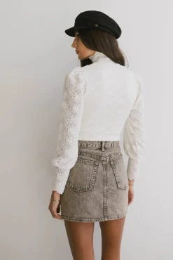 Bohme Clara Embroidered Mesh Top