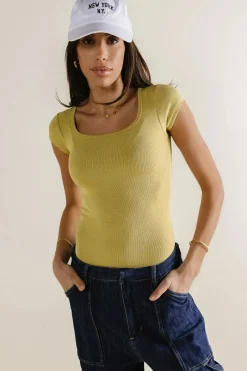 Bohme Clara Square Neck Bodysuit in - FINAL SALE