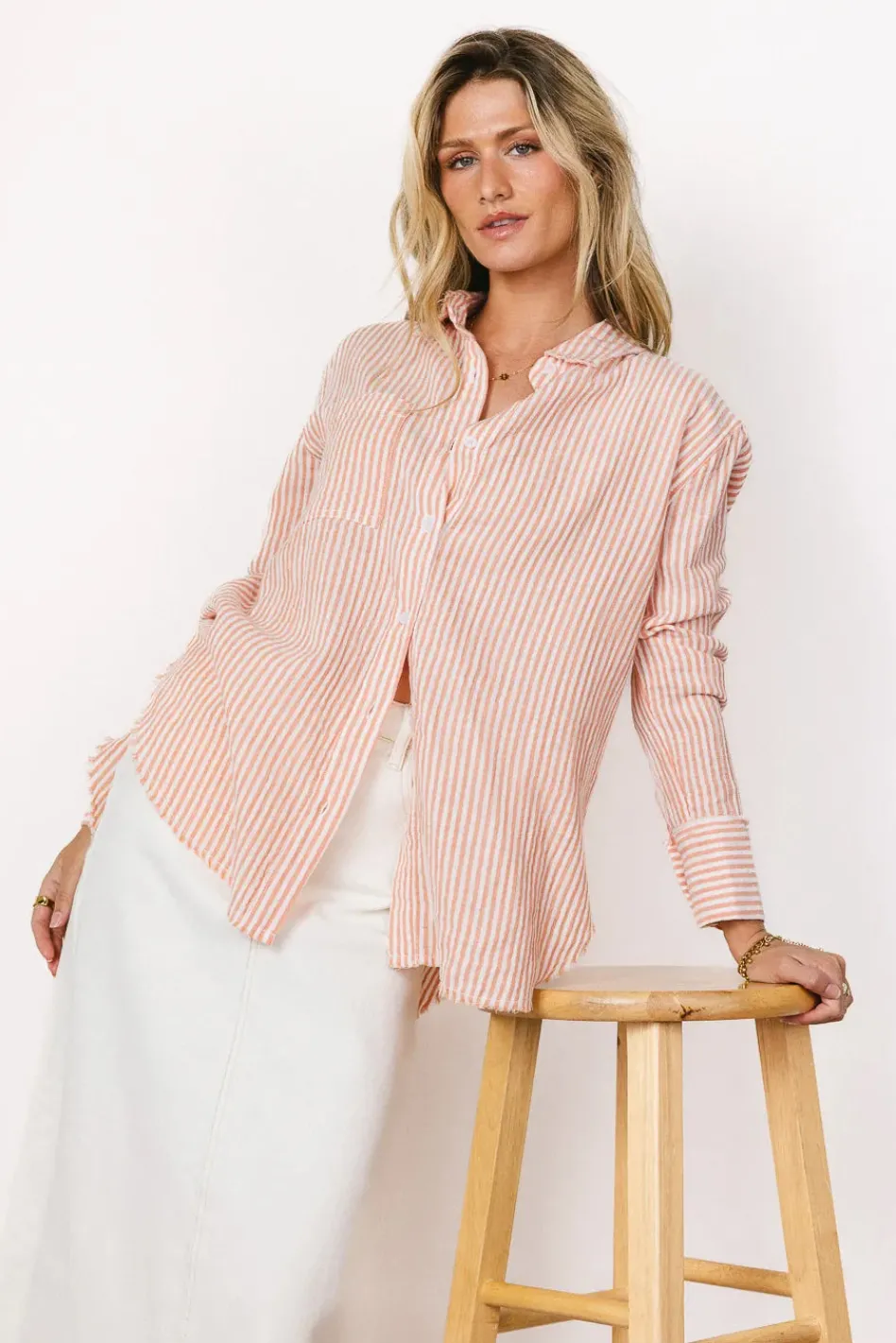 Bohme Clementine Striped Button Up - FINAL SALE