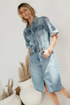 Bohme Colby Denim Dress in Medium Wash