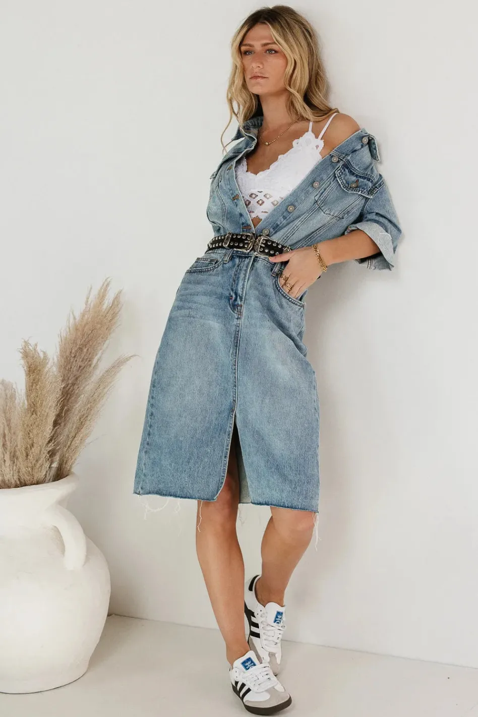 Bohme Colby Denim Dress in Medium Wash