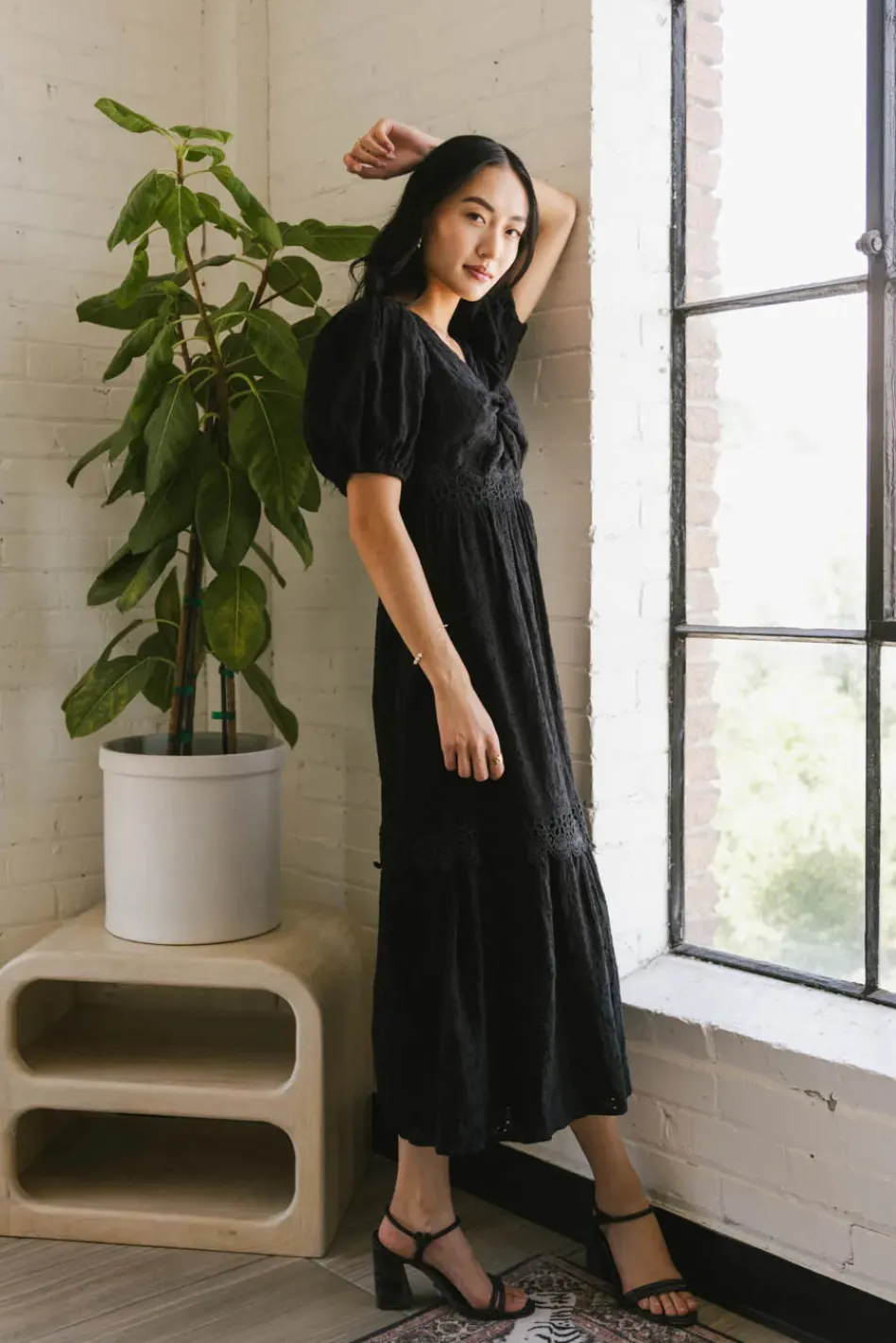 Bohme Cole Eyelet Lace Maxi Dress