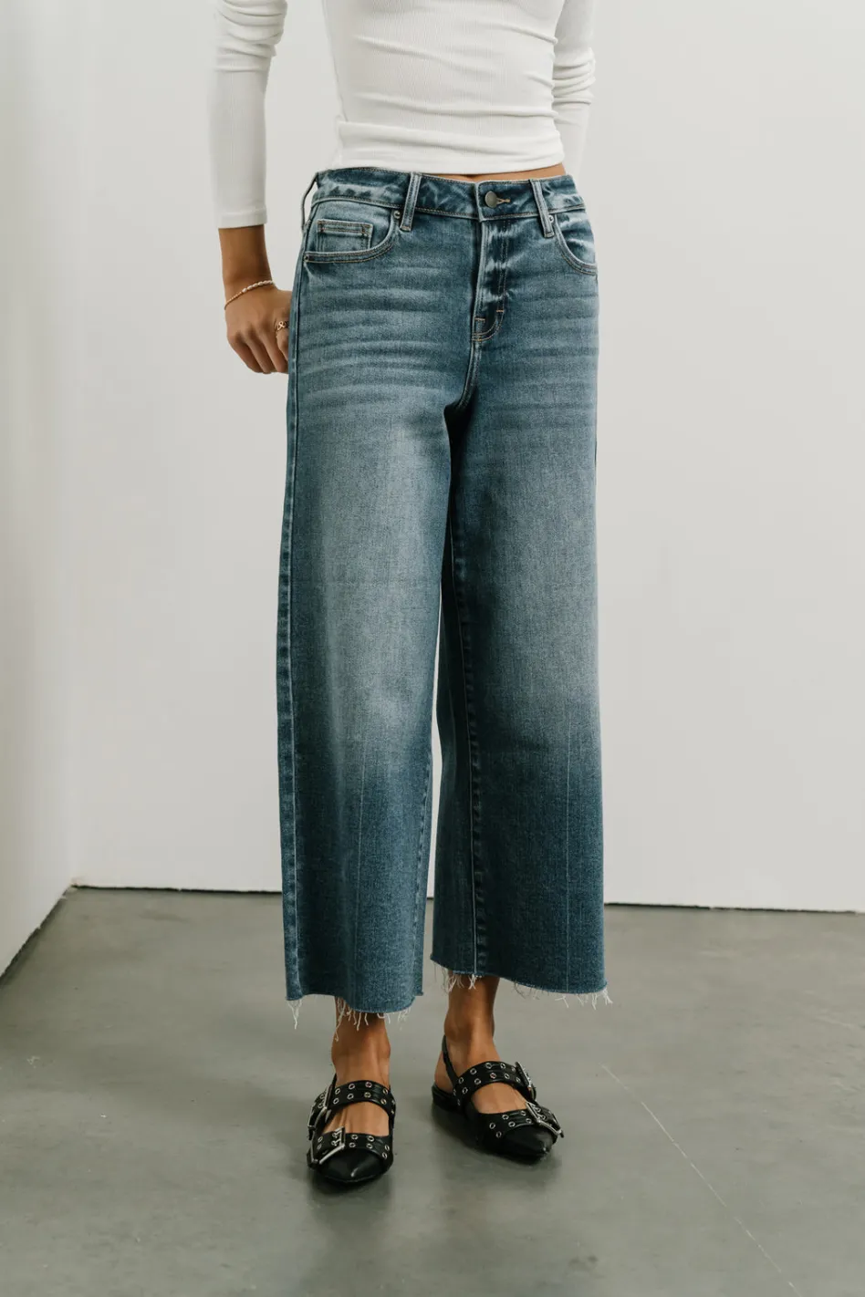 Bohme Colette Wide Leg Jeans in Medium Wash