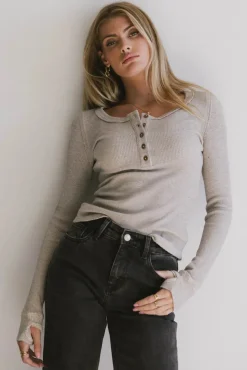 Bohme Conrad Fitted Waffle Tee in Heathered Black