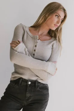 Bohme Conrad Fitted Waffle Tee in Heathered Black