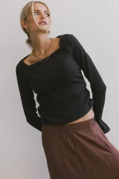 Bohme Cosette Ribbed Ruched Top in