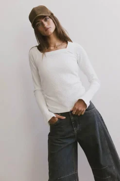 Bohme Cosette Ribbed Ruched Top in