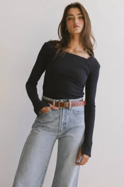 Bohme Cosette Ribbed Ruched Top in