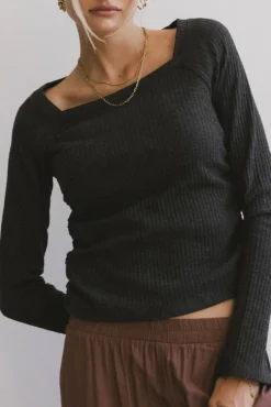 Bohme Cosette Ribbed Ruched Top in