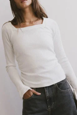 Bohme Cosette Ribbed Ruched Top in