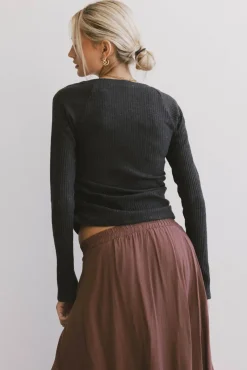 Bohme Cosette Ribbed Ruched Top in