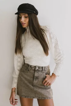 Bohme Dane Acid Wash Denim Skirt
