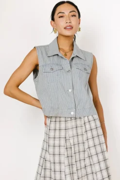 Bohme Daphne Striped Denim Vest