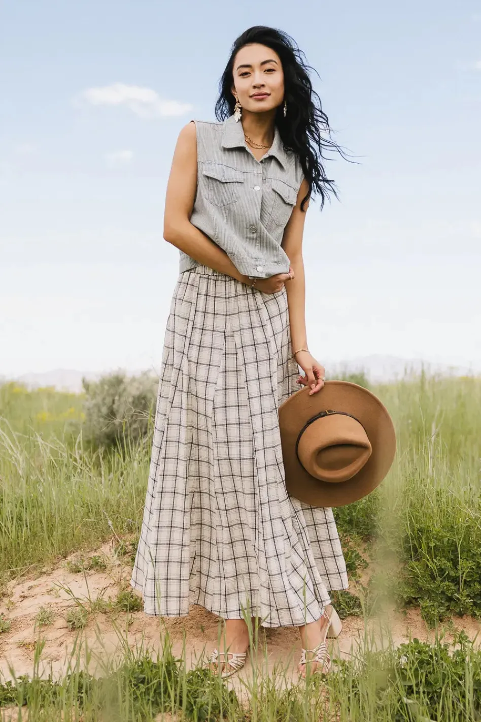 Bohme Daphne Striped Denim Vest