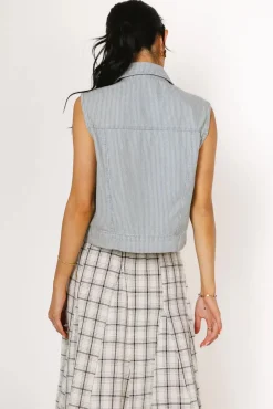 Bohme Daphne Striped Denim Vest